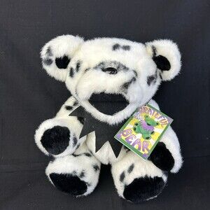 Vintage Grateful Dead Black & White Spots Bear Jointed 12” Plush Steven Smith